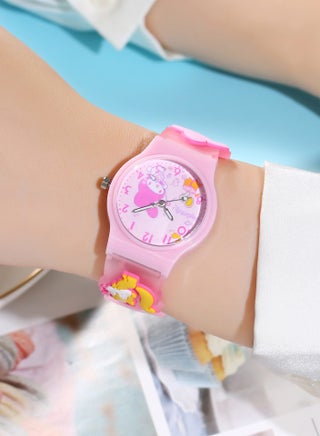 5 PCS Cartoon Children Watch,Square Cartoon Sanrio Pattern Children's Watch Silicone Strap Suitable for Kids of All Ages Gift Watches - view 3